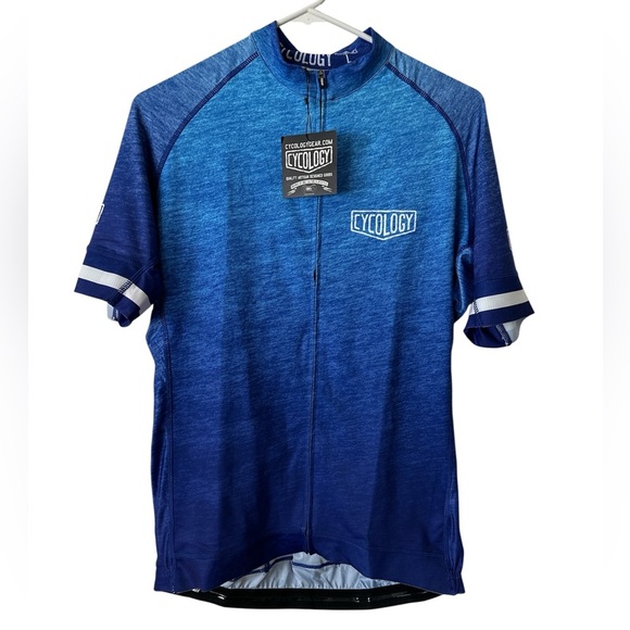 CYCOLOGY Incognito Men's Blue Jersey Performance Cycling Shirt size L - Picture 1 of 4